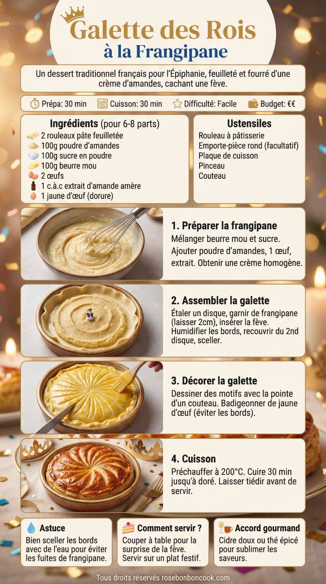 Fiche recette Recette de la galette des rois &agrave; la frangipane