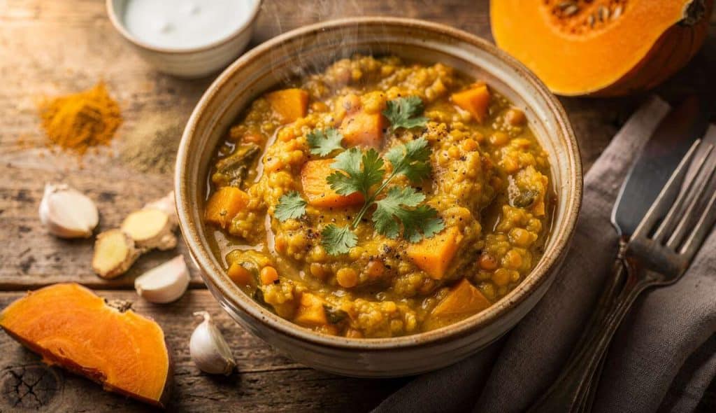 Recette Dahl de Lentilles Corail et Potimarron