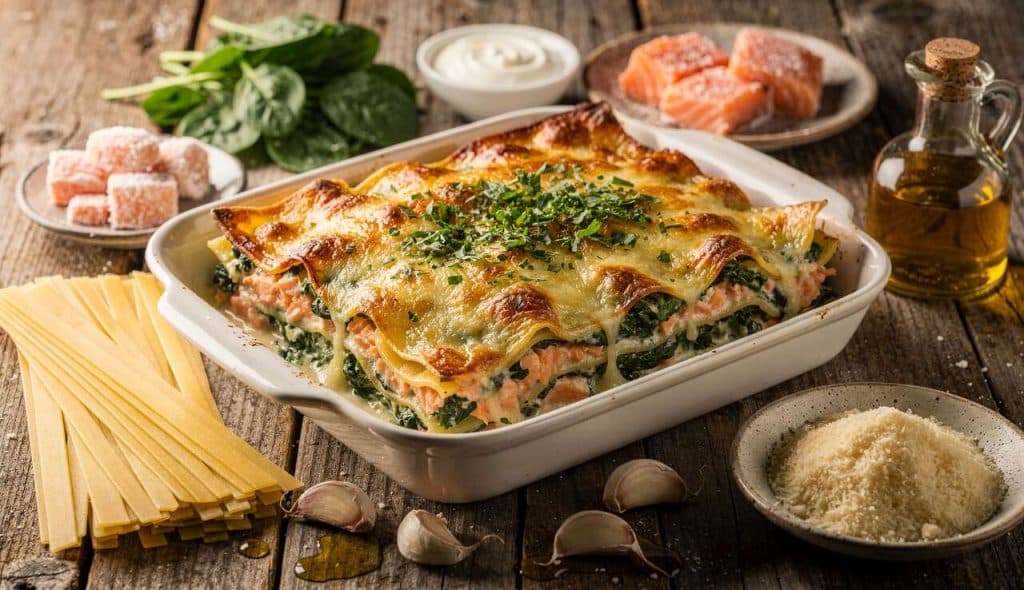 Lasagnes aux épinards et saumon : recette savoureuse et facile