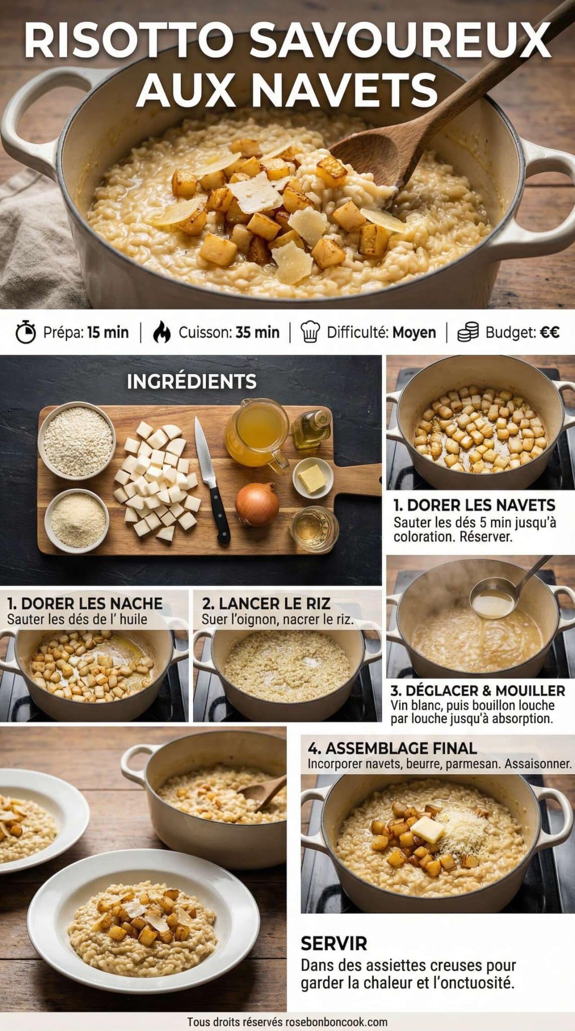 Fiche recette Recette : risotto Savoureux aux Navets
