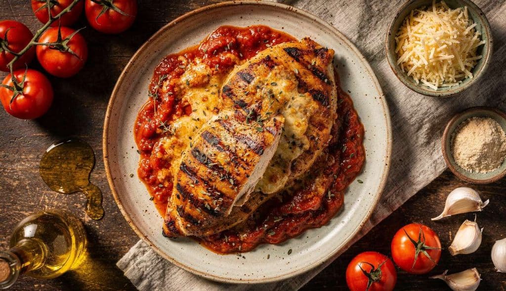 Recette facile et savoureuse : poulet à la sauce tomate et fromage