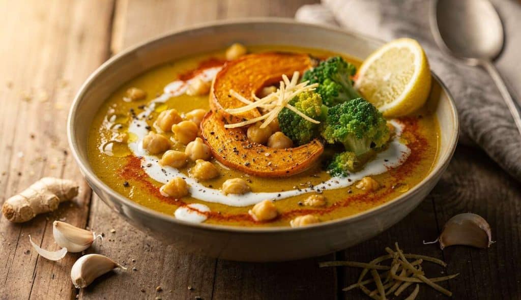 Curry de butternut et chou romanesco aux pois chiches
