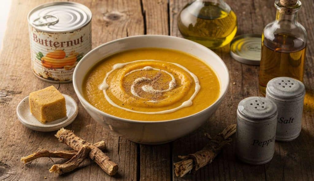Velouté de butternut et cerfeuil tubéreux : recette gourmande