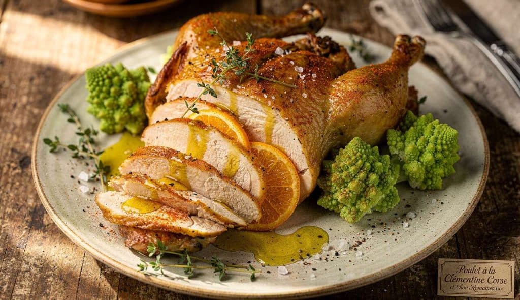 Poulet à la Clémentine Corse et Chou Romanesco : recette Savoureuse