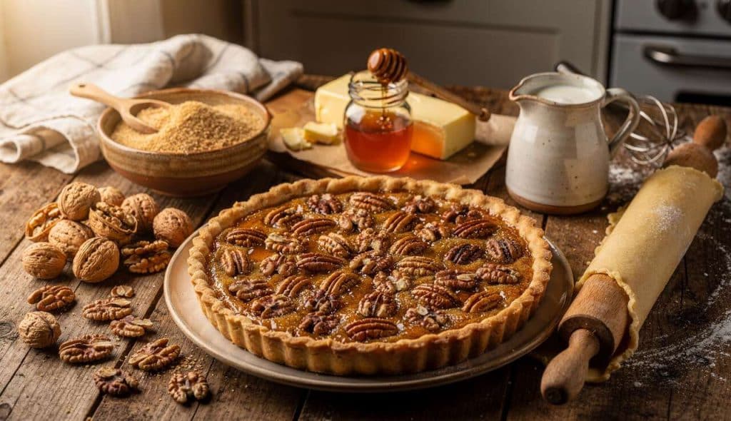 Recette tarte aux noix facile et savoureuse