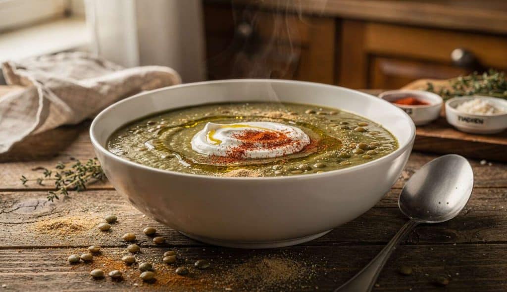 Velouté de lentilles vertes : recette gourmande et réconfortante