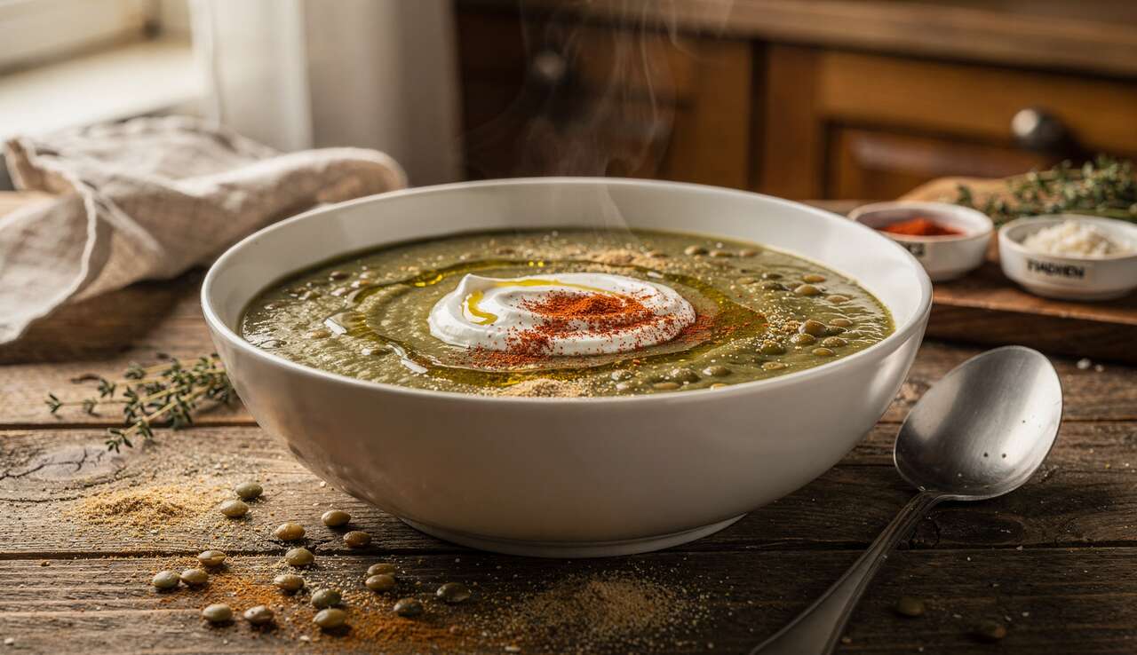 Velouté de lentilles vertes : recette gourmande et réconfortante