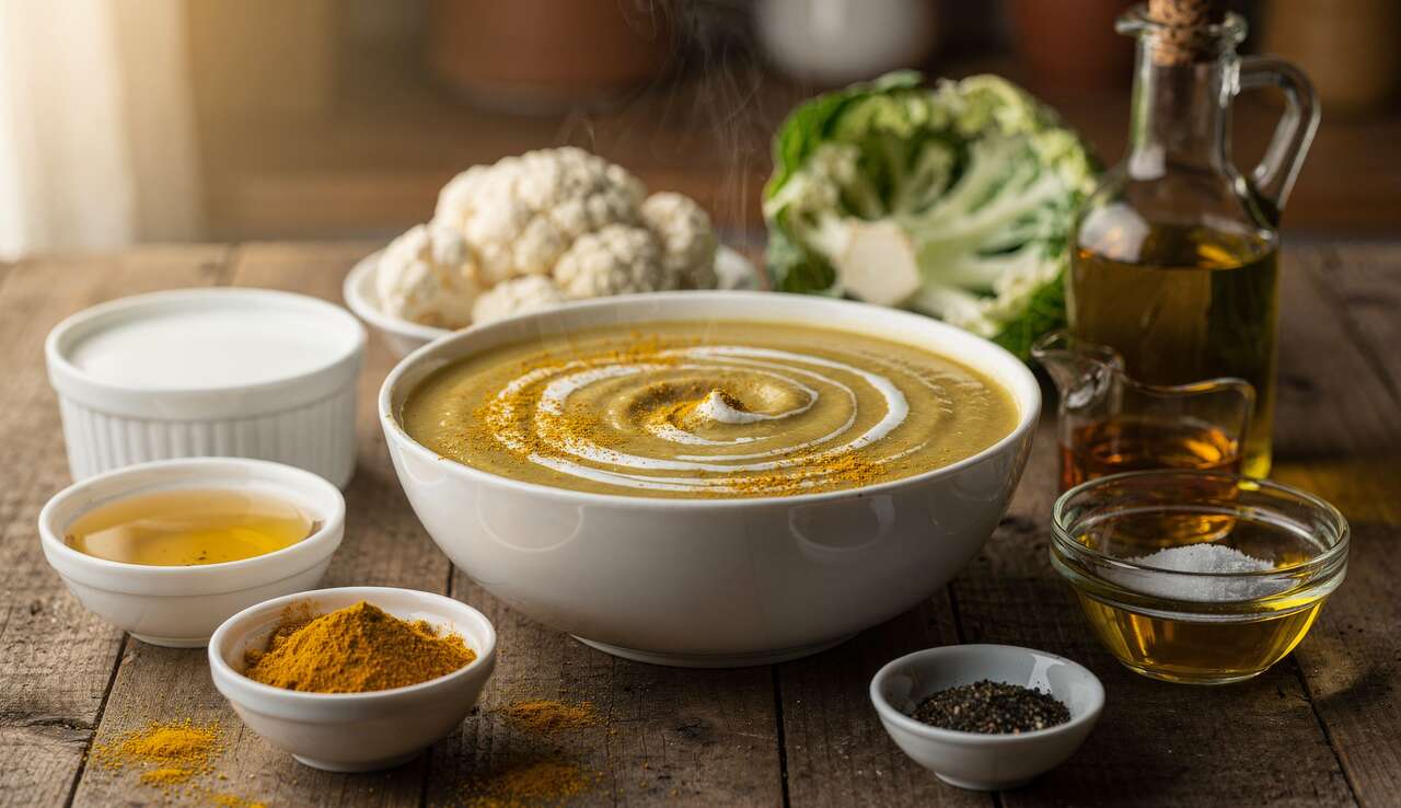 Velouté de chou-fleur : lait de coco et curry