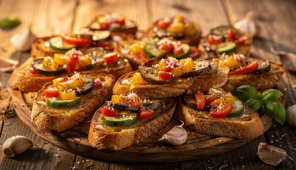 Bruschettas Aux Légumes : recette Facile et Délicieuse