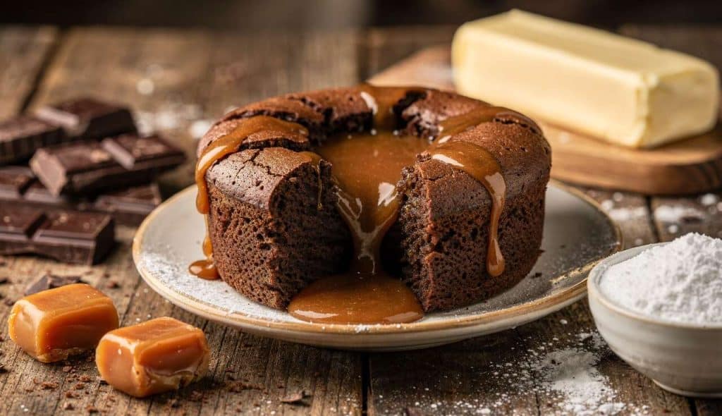 Fondant chocolat cœur coulant caramel : recette facile et gourmande
