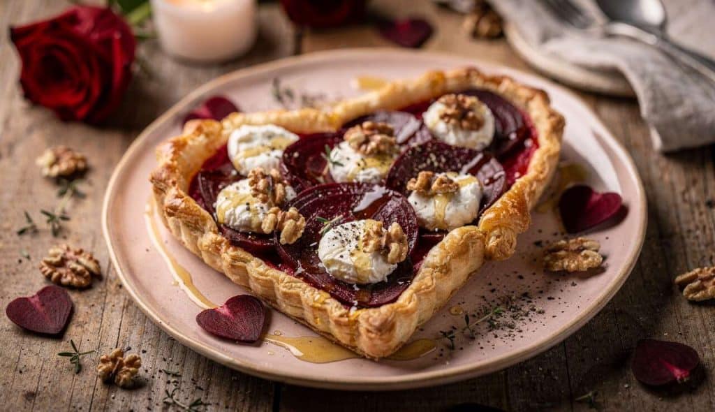 Tarte Fine Betterave Chèvre : recette de Saint-Valentin