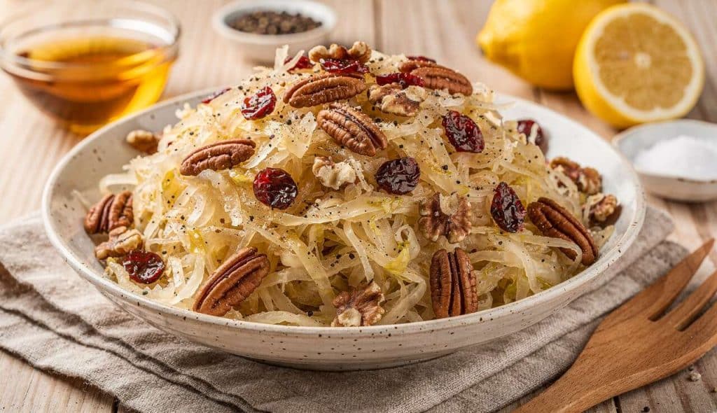 Recette de salade de choucroute crue d'alsace aux fruits d'hiver