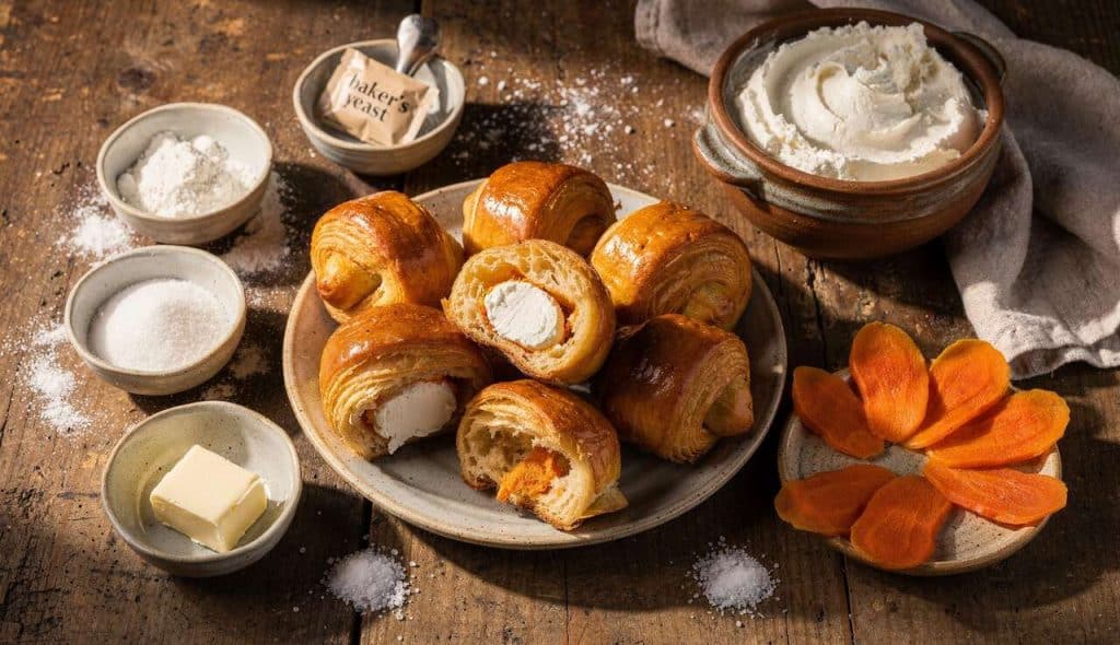 Briochettes au fromage de chèvre et kaki: recette gourmande