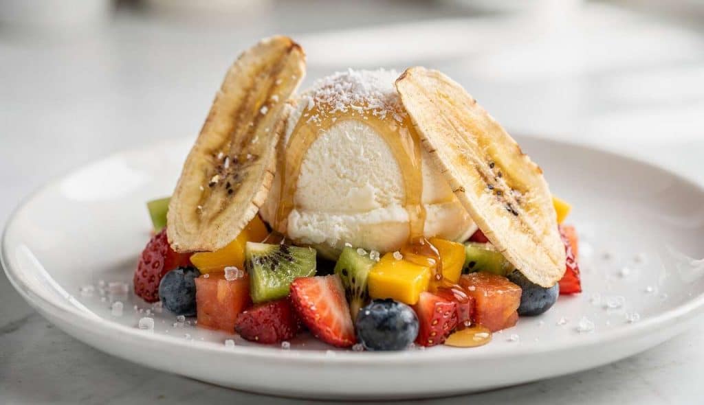 Glace à la banane et tartare de fruits frais : recette estivale rafraîchissante