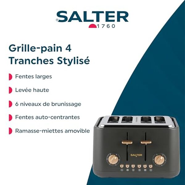 Découvrez notre analyse détaillée du grille-pain Salter Pebble 4 tranches : un appareil alliant efficacité et polyvalence pour des petits déjeuners réussis.