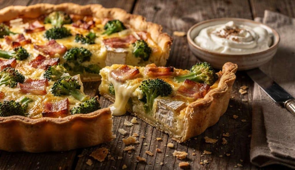 Quiche Lardons, camembert et Brocolis : recette Savoureuse