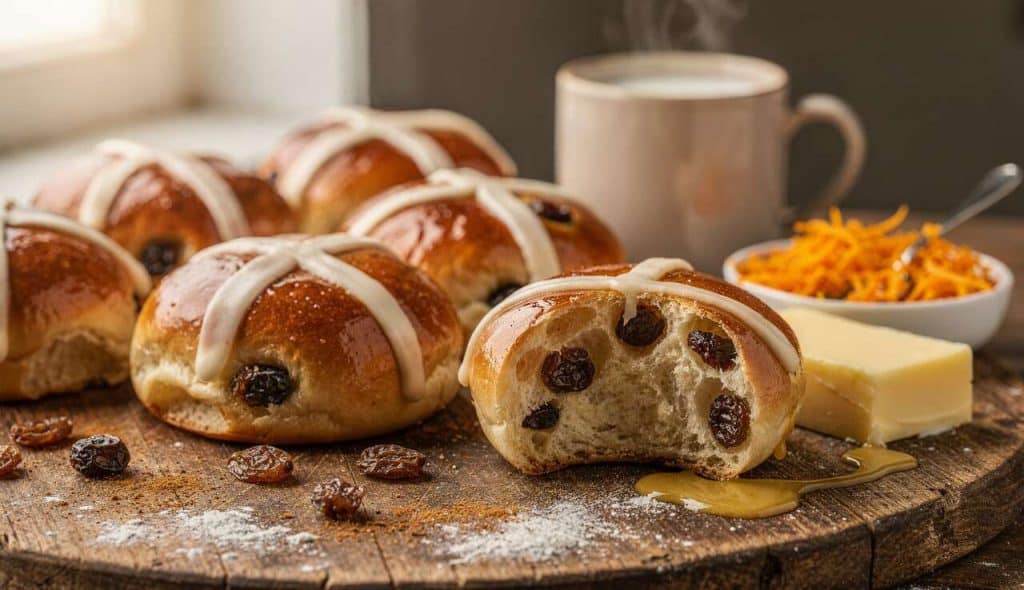 Recette des Hot Cross Buns : pain brioché épicé de Pâques