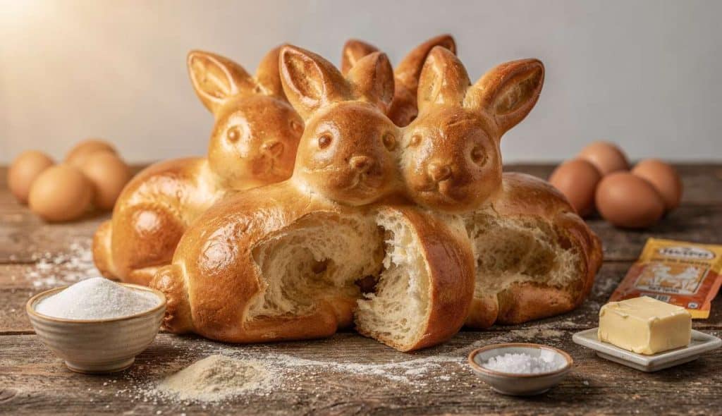 Recette de lapins briochés pour Pâques