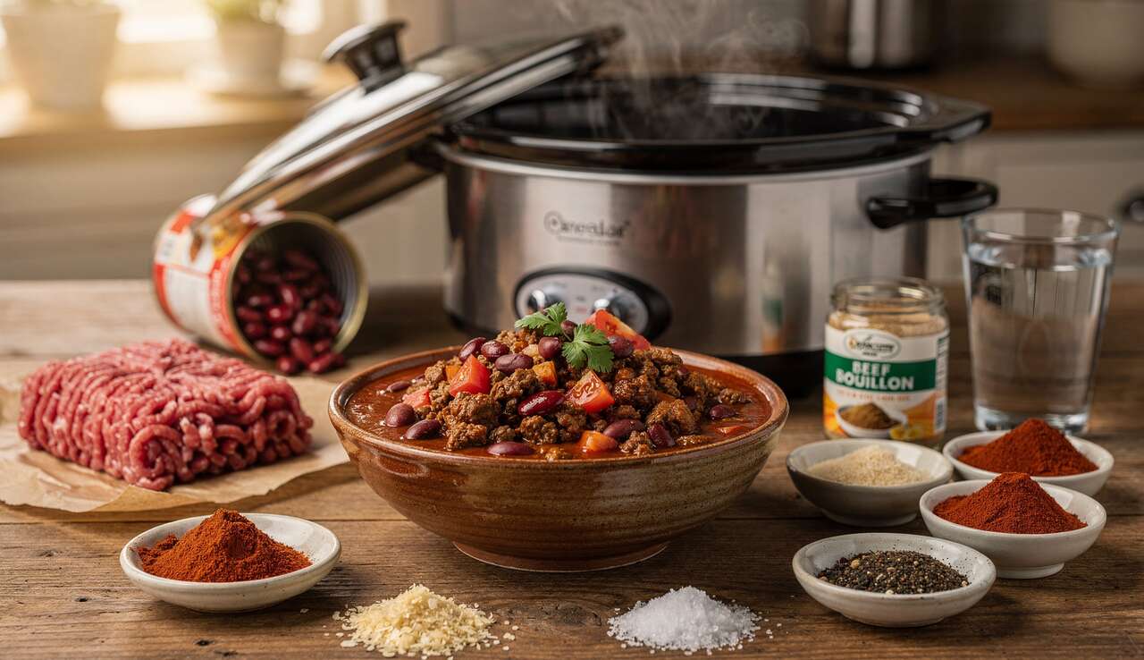 Chili con carne à la mijoteuse : recette savoureuse et facile