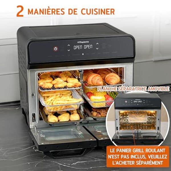 Découvrez notre avis complet sur la friteuse à air chaud HYSapientia 22L avec son écran LED pour une cuisson saine et savoureuse à domicile
