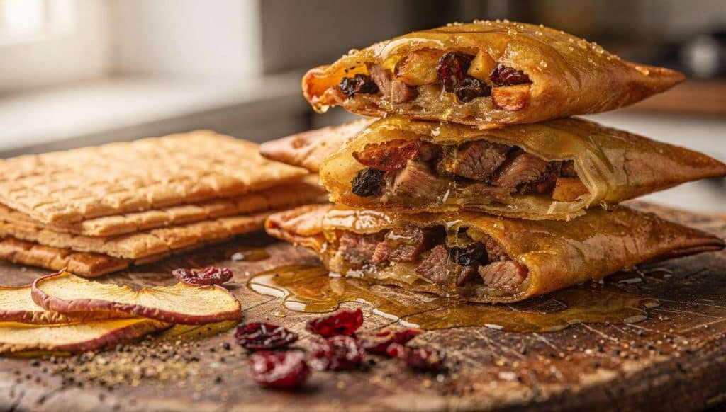 Samoussas au magret séché, pommes et airelles : recette gourmande