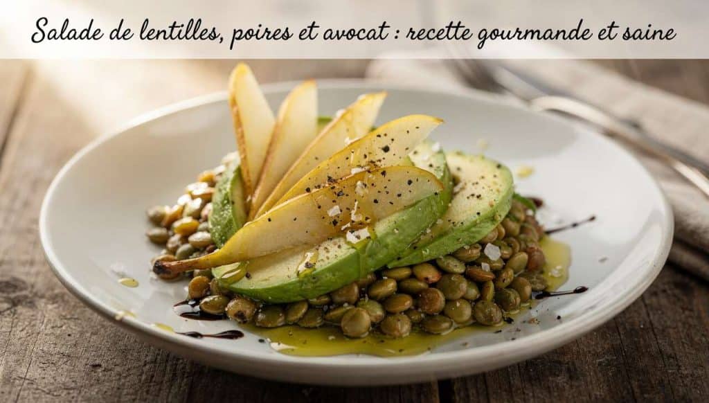 Salade de lentilles, poires et avocat : recette gourmande et saine