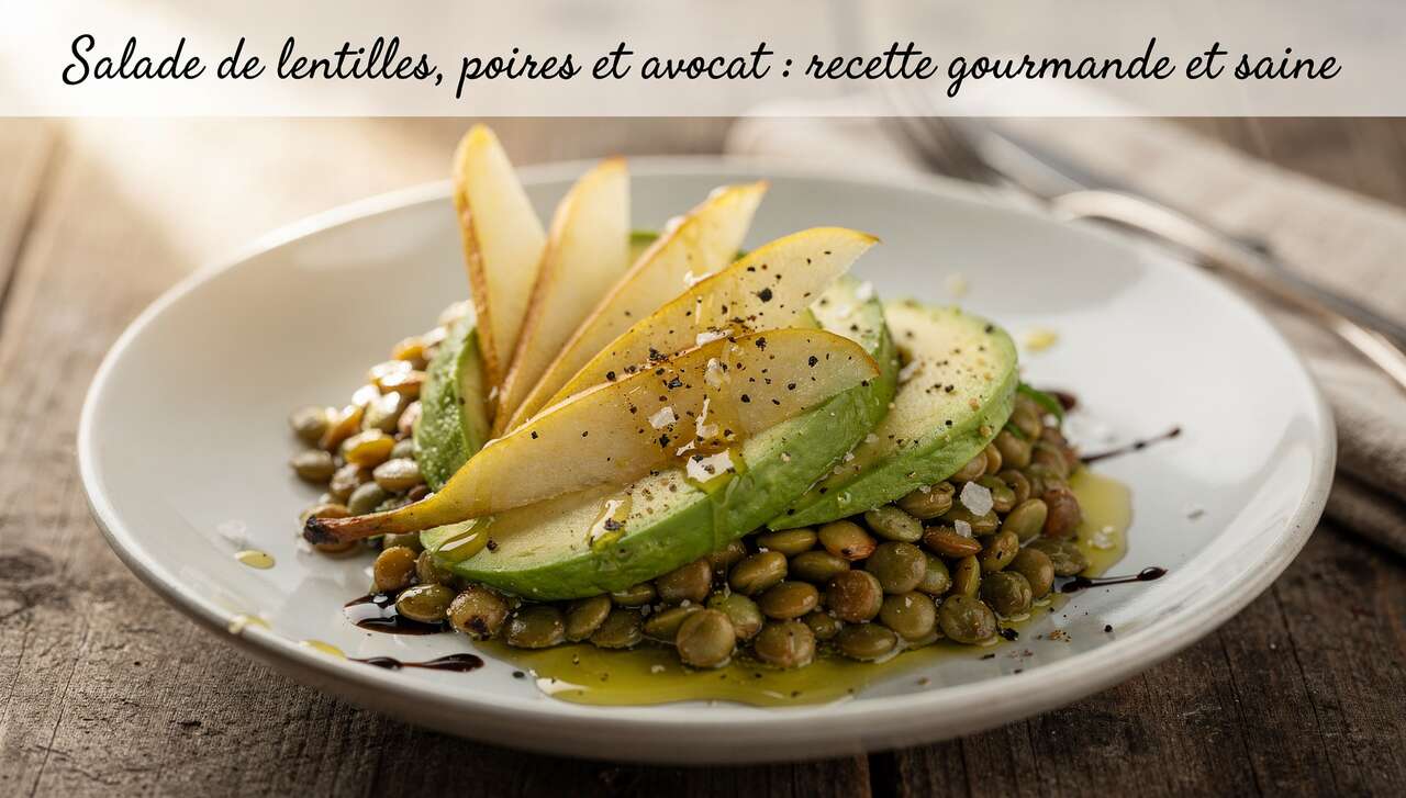 Salade de lentilles, poires et avocat : recette gourmande et saine