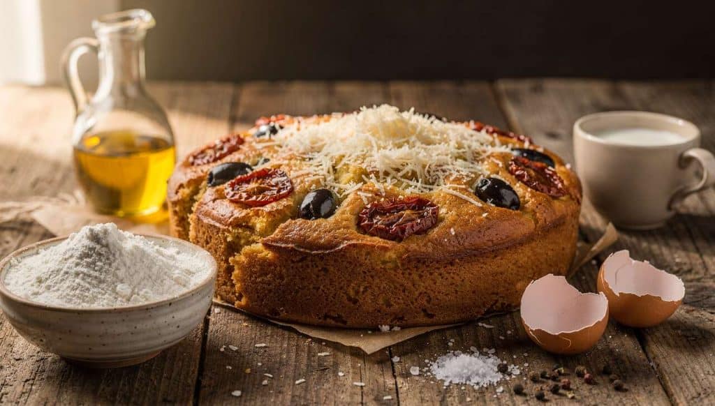 Cake aux olives, tomates séchées et parmesan : recette savoureuse