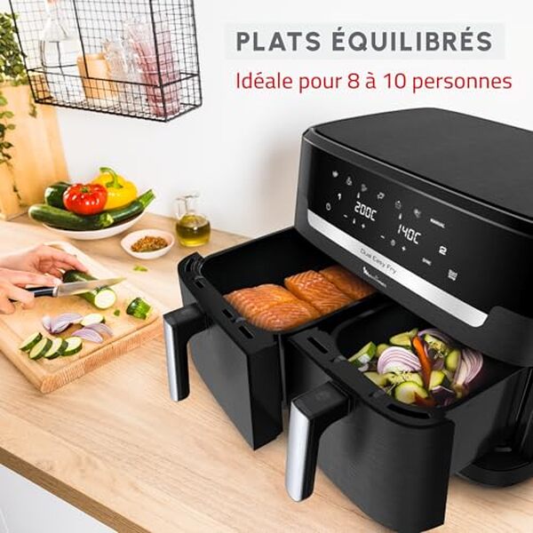 Découvrez le test de la friteuse à air XXL Moulinex Dual Easy Fry 11L : performances, caractéristiques et avis pour une cuisson saine et savoureuse