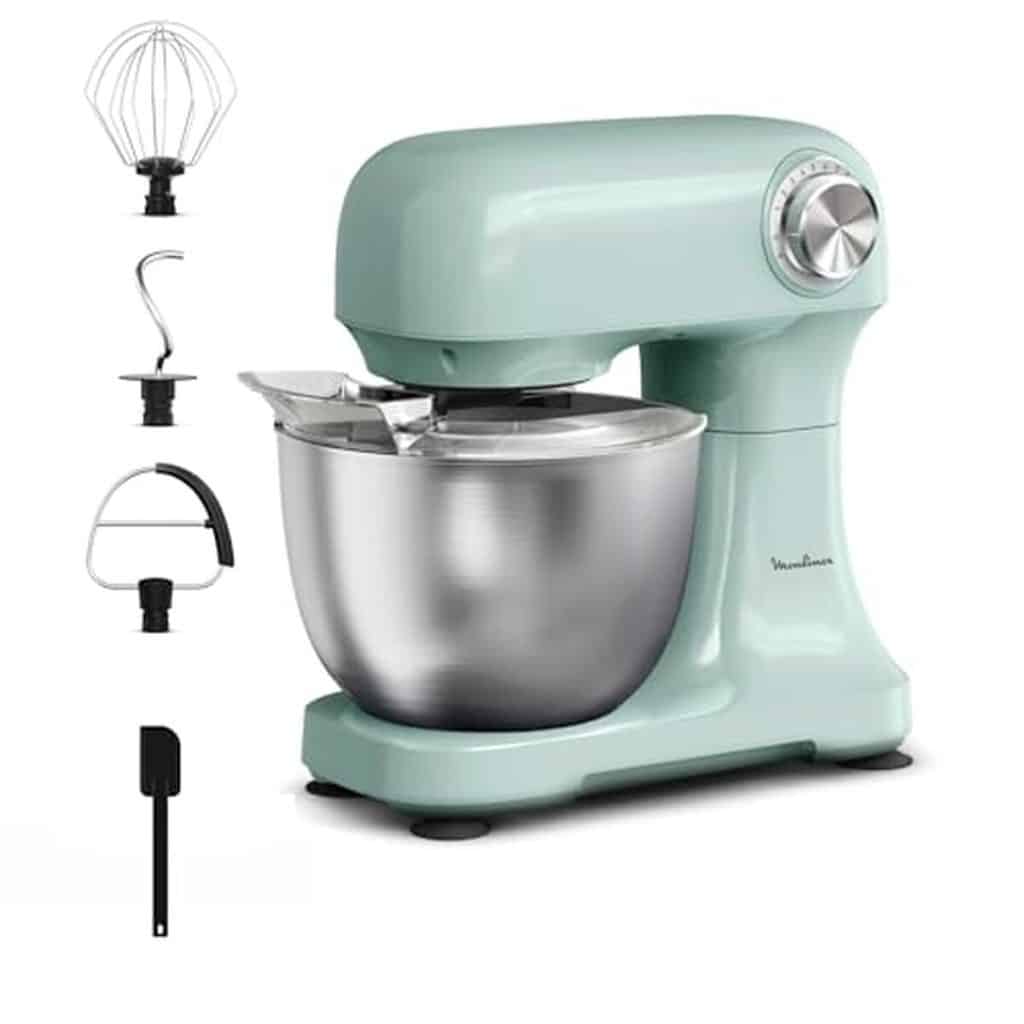 Test du robot pâtissier compact Moulinex Bake Simple QA1413F0 vert d'eau