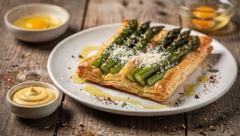 Feuilletés croustillants aux asperges