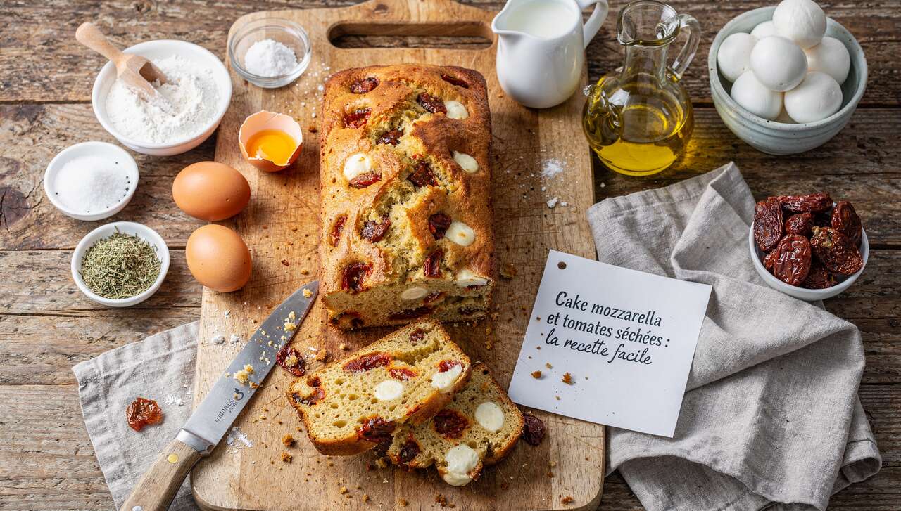 Cake mozzarella et tomates séchées : la recette facile
