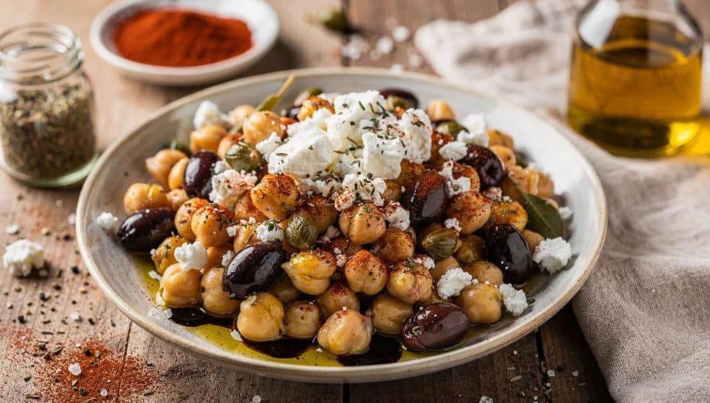 Salade de pois chiches méditerranéenne : recette simple et savoureuse