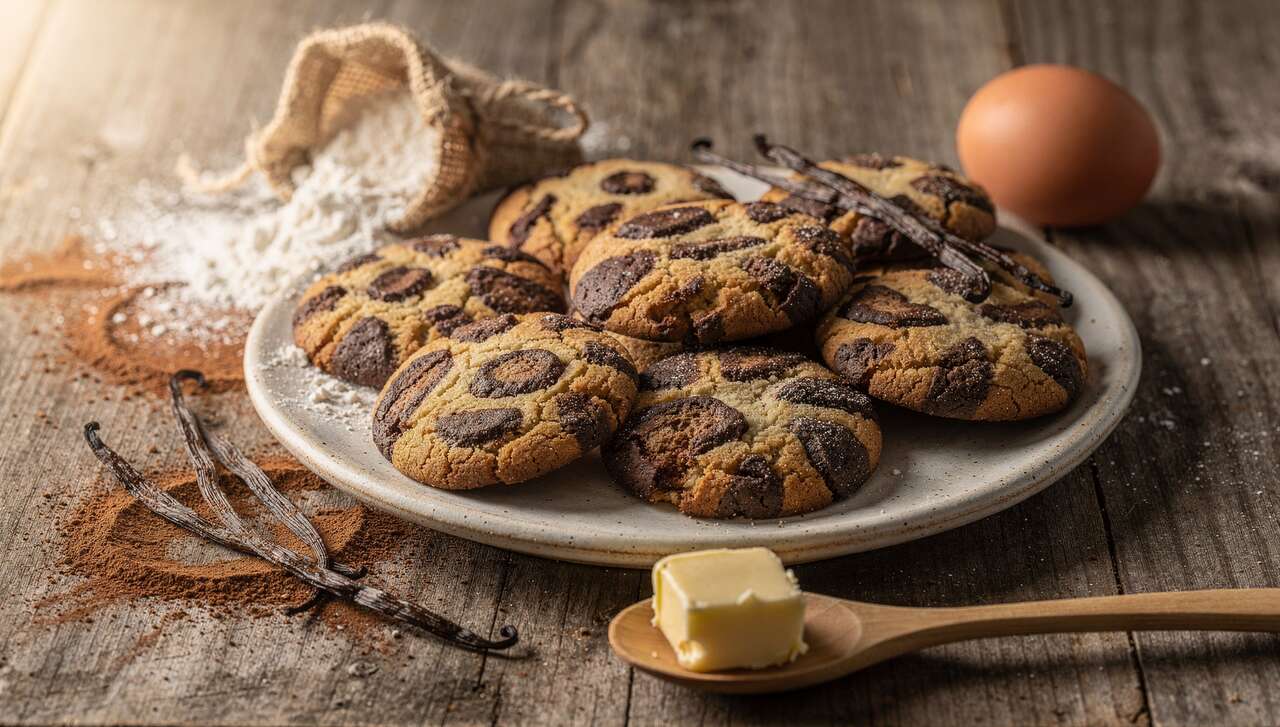 Sablés léopard vanille-chocolat : recette gourmande et facile