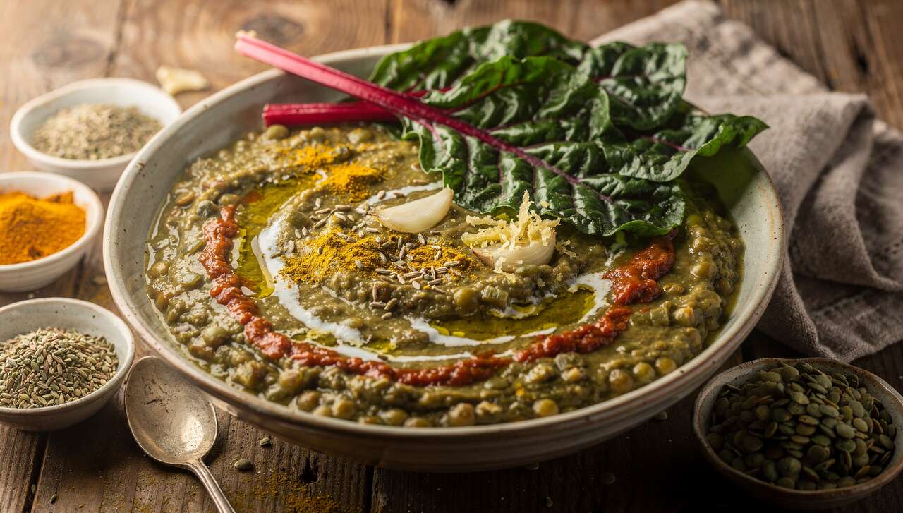 Dahl de lentilles vertes au fenouil et blettes : recette savoureuse