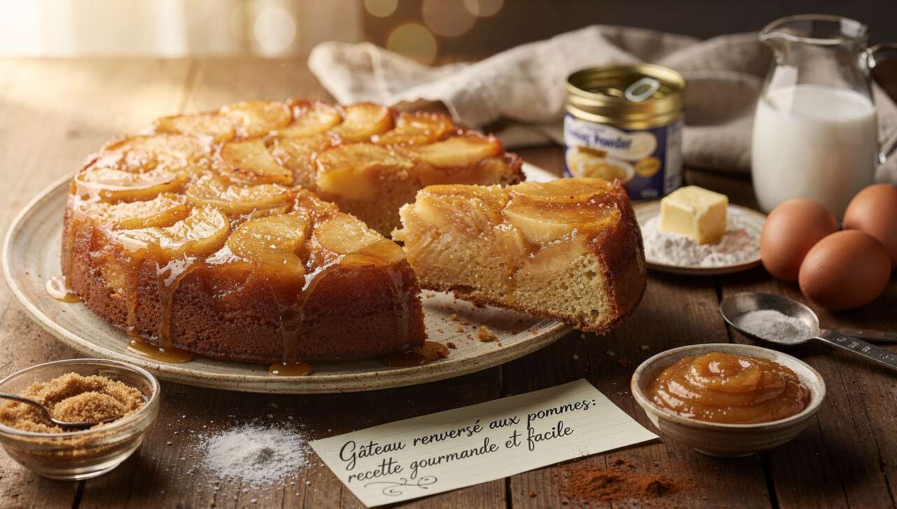 Gâteau renversé aux pommes : recette gourmande et facile