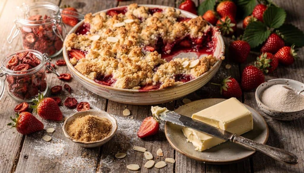 Crumble aux fraises : recette facile et rapide