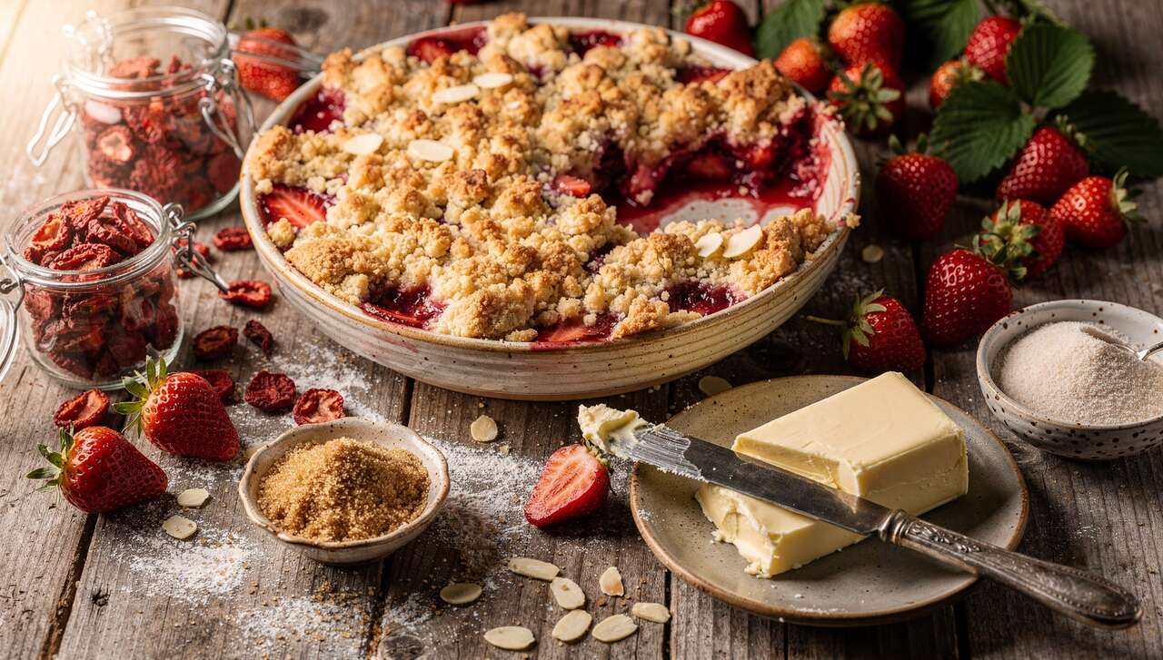 Crumble aux fraises : recette facile et rapide