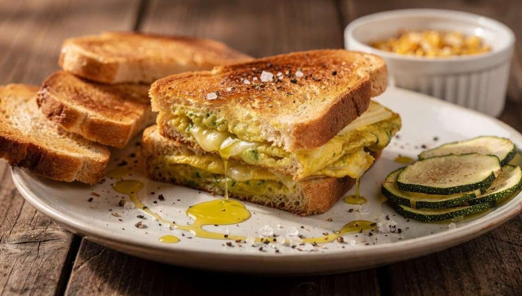 Recette croque courgettes omelette