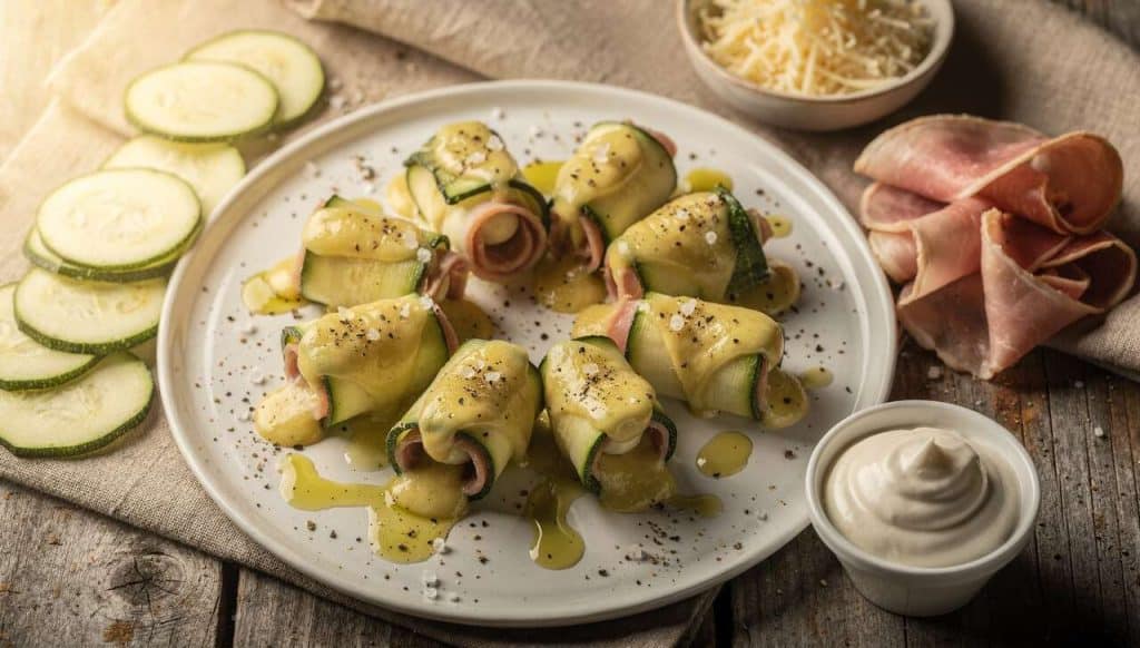 Courgettes roulées au jambon et fromage : une recette savoureuse