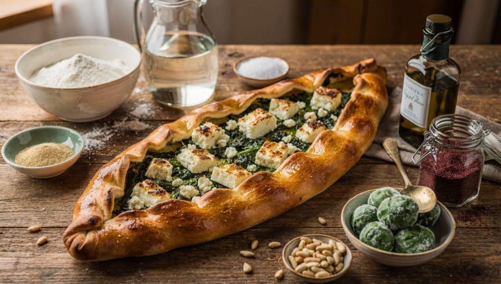Pide aux épinards et feta : la recette savoureuse
