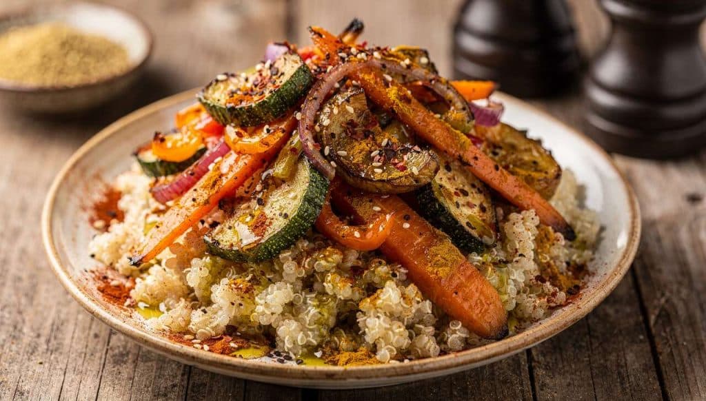 Légumes rôtis au quinoa : recette saine et savoureuse