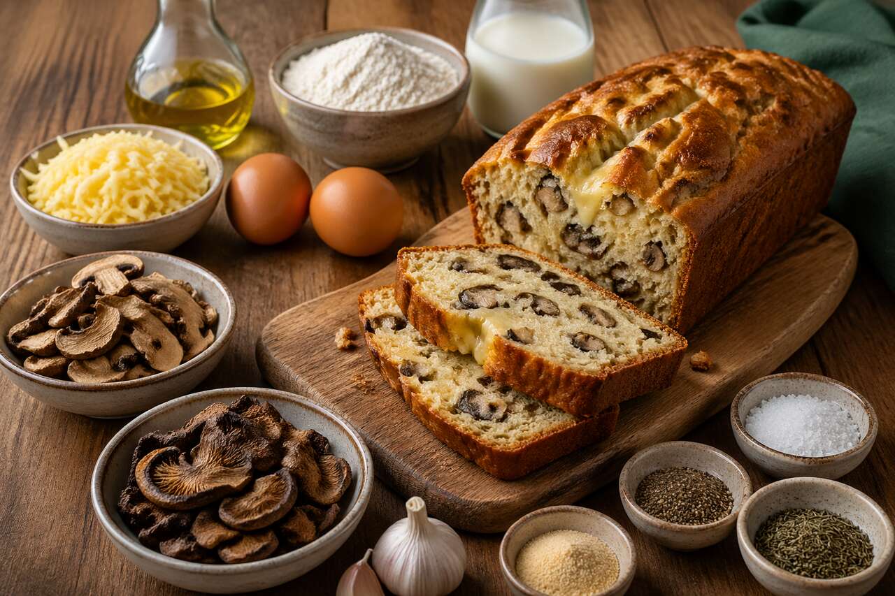 Cake aux champignons et Comté : la recette savoureuse