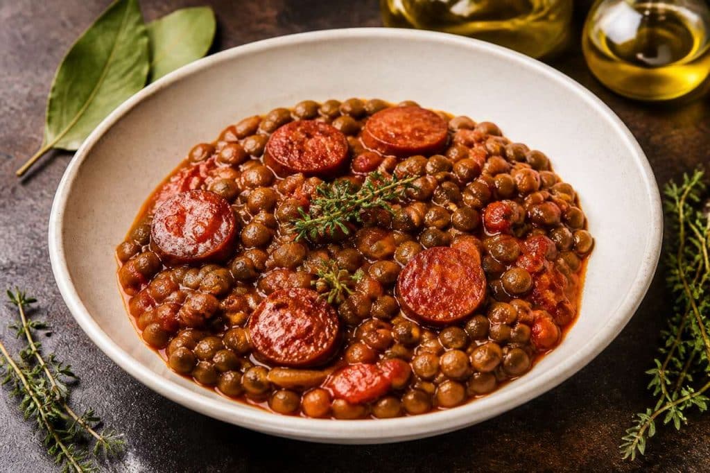 Lentilles à la bolognaise au chorizo avec Cookeo