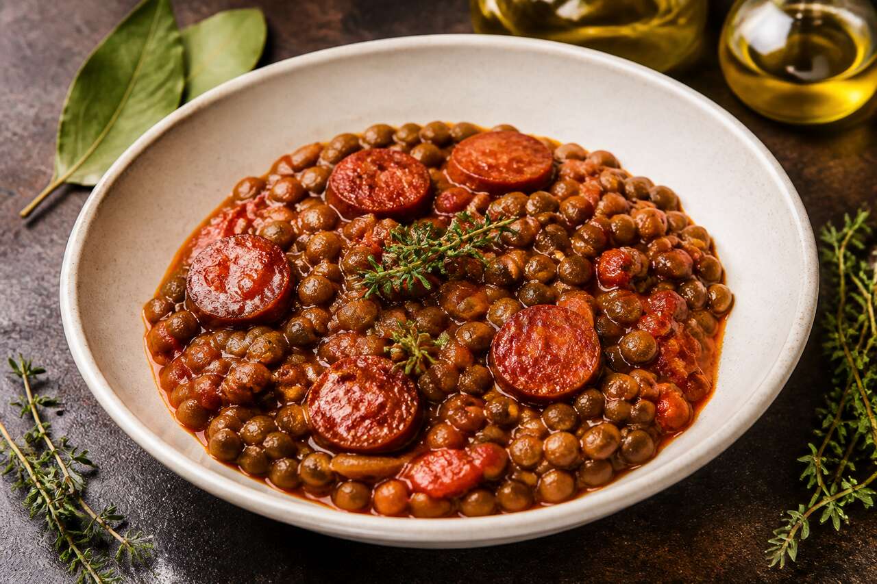 Lentilles à la bolognaise au chorizo avec Cookeo