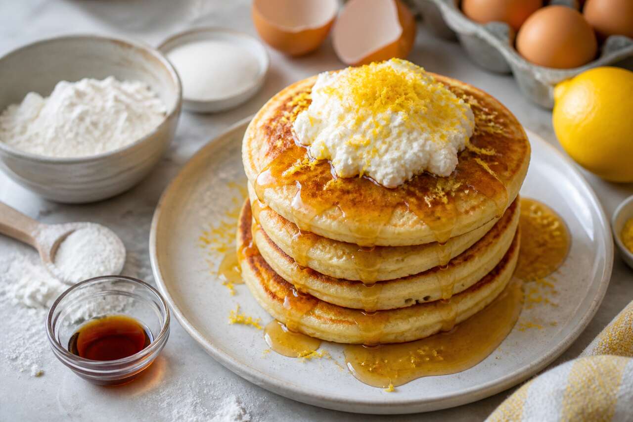 Recette de pancakes ricotta citron : simple et délicieuse