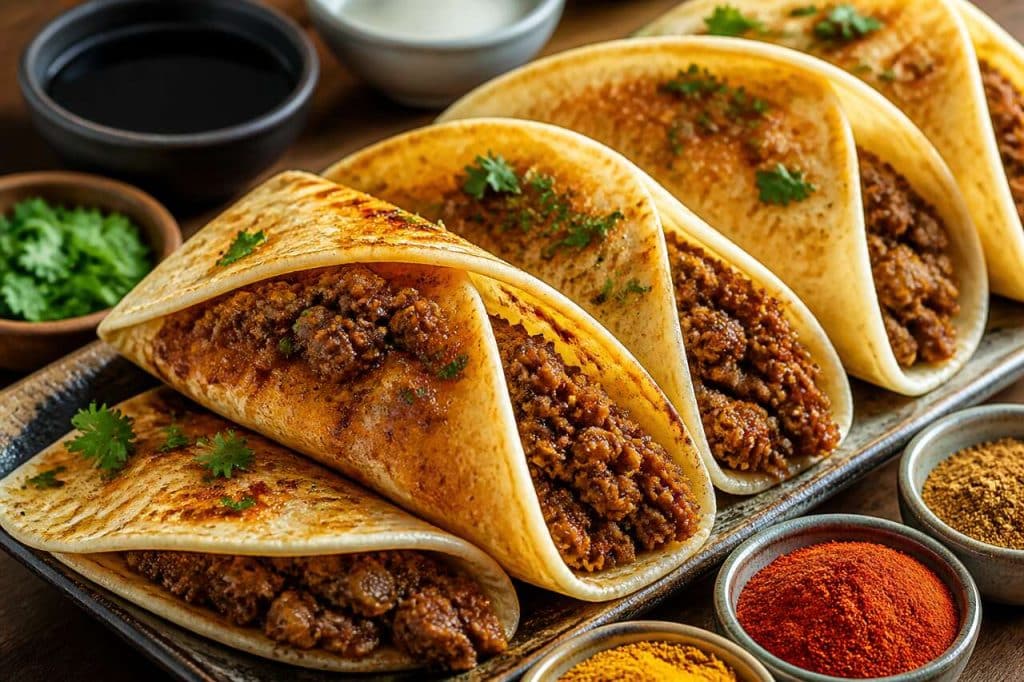 Tacos façon samoussas : recette à la viande hachée