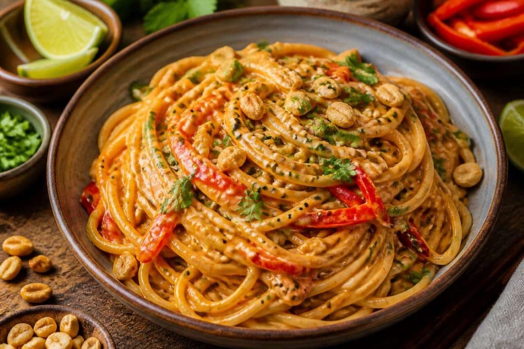 Salade de pâtes façon thaï : recette exotique et facile