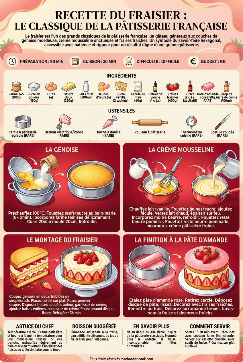 Fiche recette Recette du fraisier : le classique de la p&acirc;tisserie fran&ccedil;aise