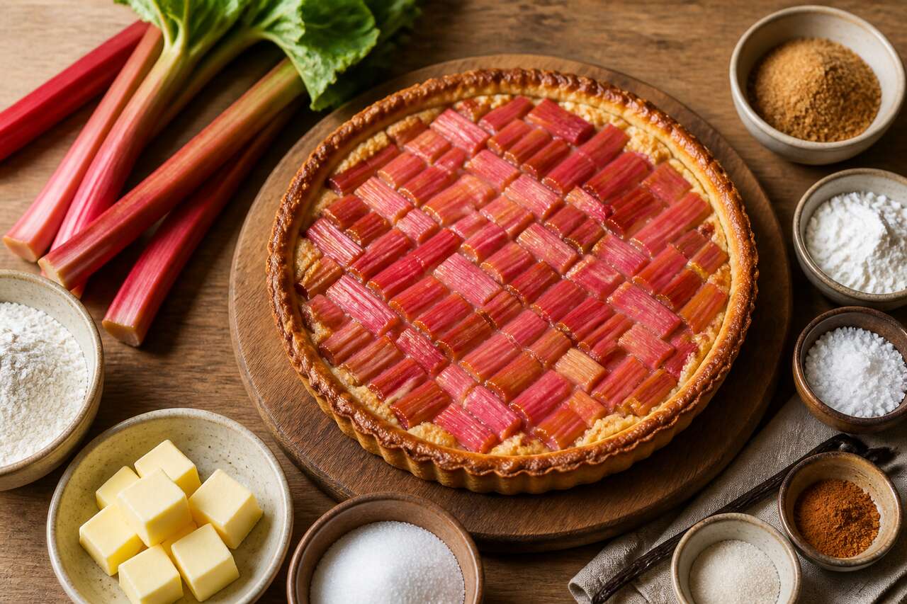 Recette de tarte rustique à la rhubarbe